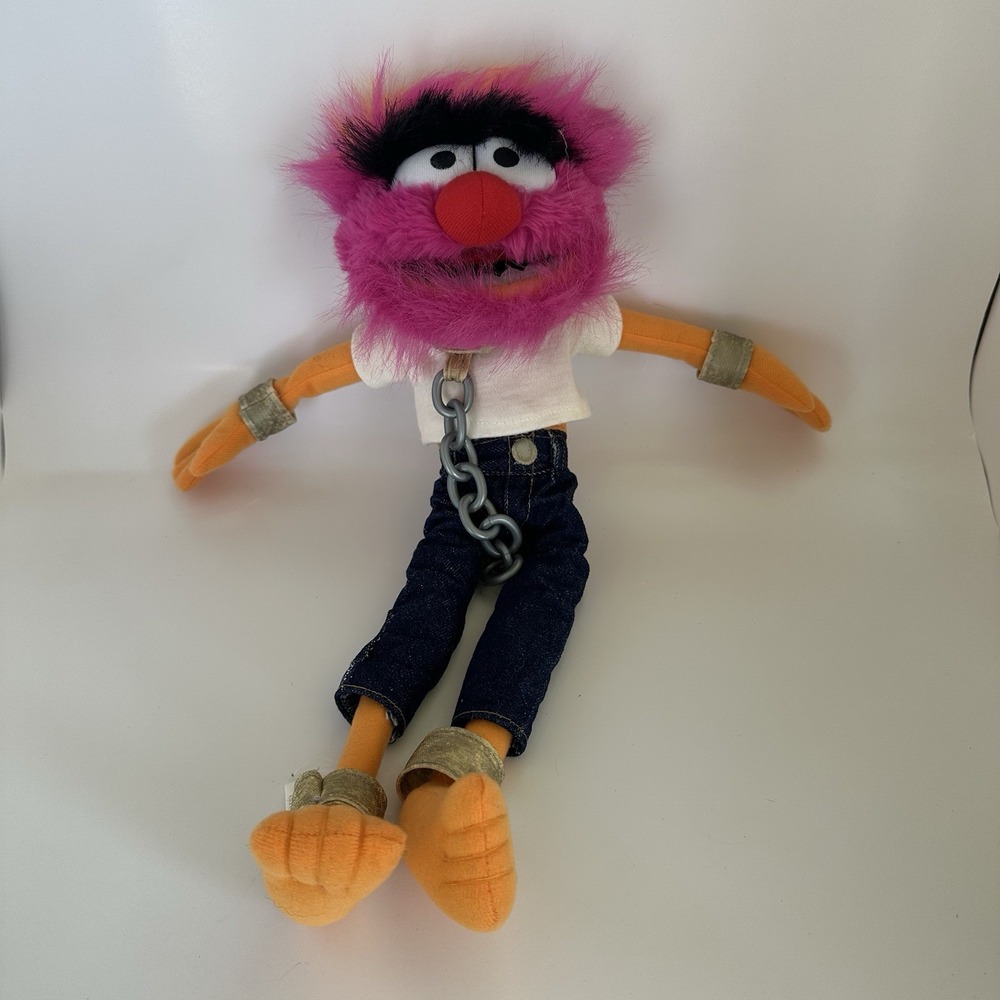 The Muppets Drummer Animal Plush In Chains Nanco Jim Henson 15 Inch Vintage